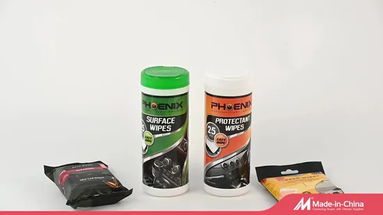 60PCS Car Care Disinfection Wet Wipe Leather/Glass/Interior Disinfect Wet Soft Wipes for Custom Logo Multi Function Car Wash Wet 
