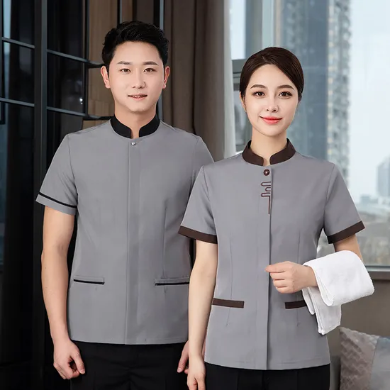 Property Men and Women Cleaning Staff Work Clothes Short